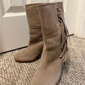 Coach Tan Suede Heeled Boots